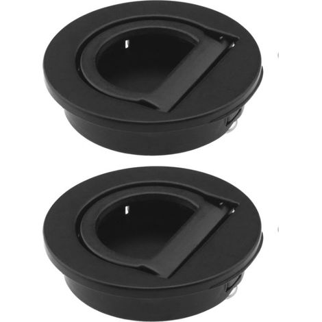 2pcs Poignées Encastrées en Alliage de Zinc Anneau Affleurant Tire avec des Vis Bouton de Porte Invisible pour Porte de Casier Armoire Bateau Yacht Trappe de Plancher de Voiture 40mm OD (1/4)