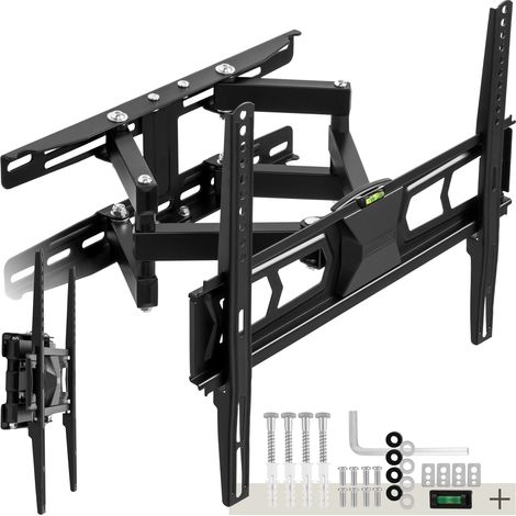 Support mural TV orientable et inclinable pour écran 26-75 pouces – Charge max 60 kg – Norme VESA 150x150 à 400x400 – Acier noir