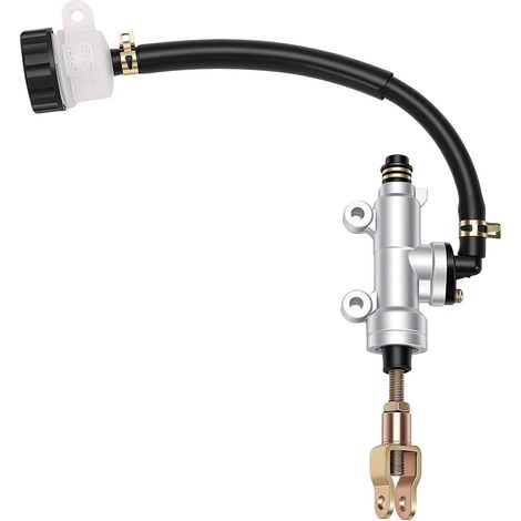 Pompe de Maître-cylindre de Frein à Pied Arrière pour Moto  Pompe de frein à cylindre hydraulique arrière, avec mécanisme de pliage, pour 50 ml 70 ml 90 ml 110 ml 125 ml 200 ml 250 ml (1/5)