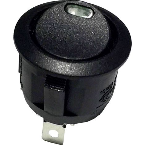 TRU COMPONENTS 700282 Wippschalter R13-112L B/B GREEN 3V 250 V/AC 6 A 1 x Aus/Ein rastend 1 St. (1/2)