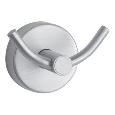 Appendino doppio gancio design curvo in acciaio inox finitura satinata   Monde-S kamalu