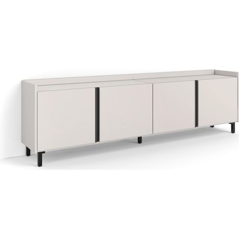 Skraut Home - TV-Schrank, Lowboard, für Wohnzimmer und Esszimmer, 207x35x61cm, Für TV-Geräte bis zu 80", Industriedesign, Moderner Stil, Beige (1/5)