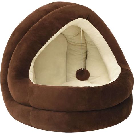 Maison Exclusive - Lit pour chat 50x50x45 cm Marron et crème (1/5)