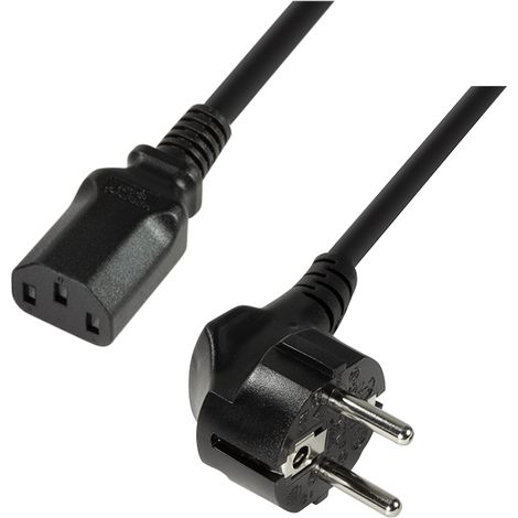 Cable de alimentación CEE7/7 (90°) conforme a la norma IEC C13, 3 m - LogiLink CP095 (1/5)