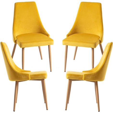 Packs Sillas Comedor - Pack 4 Sillas Stoik Wood - Amarillo (1/5)