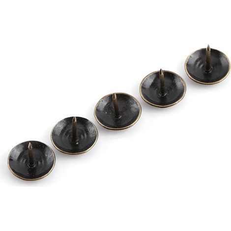 Lot de 100 clous décoratifs vintage en métal bronze pour meubles, canapés, chaussures et portes. (1/3)