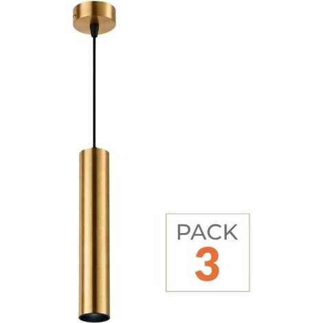 Luminaire Suspendu GU10 IP20 30cm Doré (Pack de 3) - SILAMP
