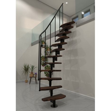 Minka Raumspartreppe Monte Carlo 35 - 293,8cm Geschosshöhe Walnuss Schwarz