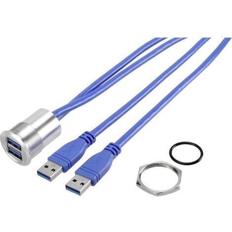 2 x prise femelle A USB 3.0 sur fiche mâle A USB 3.0 1.50 m TRU COMPONENTS USB-22 92007P89 1 pc(s) (1/4)