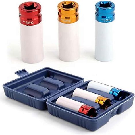 Set da 3 pezzi per dadi di cerchi in lega, avvitatore a impulsi, inserti di protezione per dadi da 17, 19 e 21 mm (1/5)