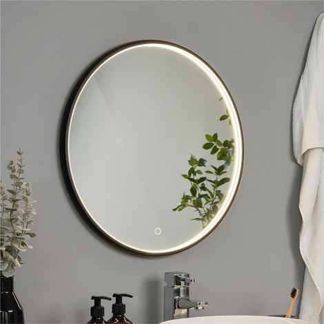 Forum Spa Roc Black LED Framed Mirror with Demist - SPA-44396 (1/4)