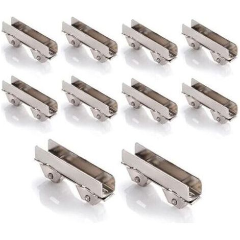 Lot de 10 colliers de serrage de roue de porte coulissante en acier inoxydable pour porte coulissante de vitrine de 6 mm d'épaisseur, largeur fendue de 6 mm