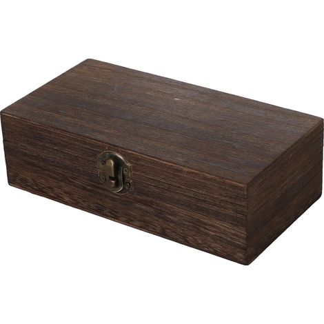 Scatola portaoggetti, design retrò, struttura in legno resistente, colore scuro (1/2)