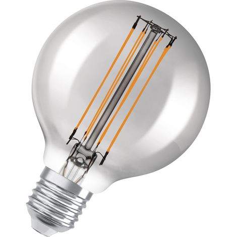 OSRAM Dimmbare LED-Lampen, Vintage-Edition, 42 Watts Ersatz, E27, G80, 1800 Kelvin, Warm Comfort Light, Klares Glas, single Pack (1/5)