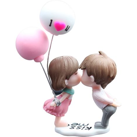 Figurines Mignons Couple en Résine avec Ballon pour Décoration Intérieure Auto - Idée Cadeau pour Tableau de Bord (1/5)