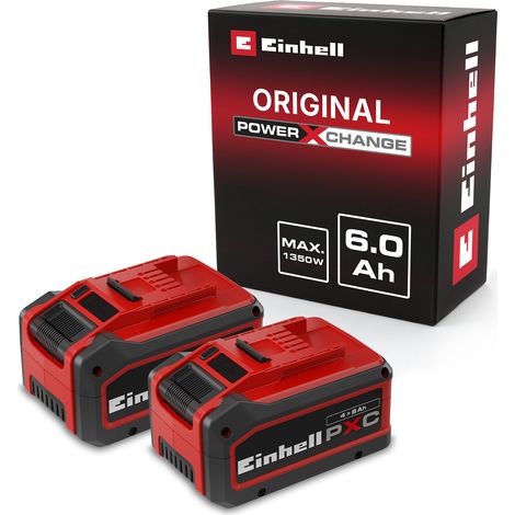 Original Einhell Akku-Twinpack PXC+ 18 V 4-6 Ah MULTI (2 Akkus im Set, 1350 W, Power X-Change, Li-Ion, Multi-Ah, Plus-Technologie, ABS, LED-Anzeige, ohne Ladegerät) (1/5)