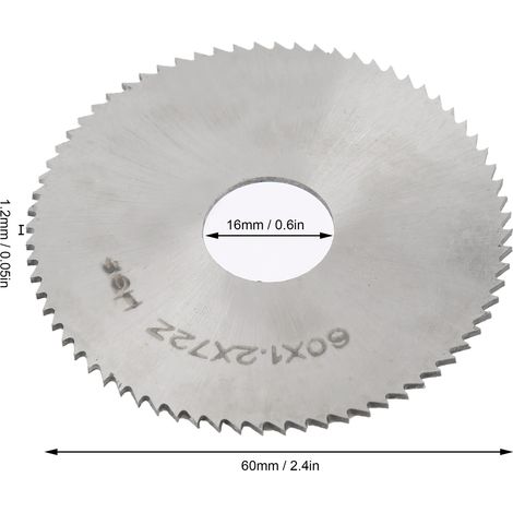 Plaquette de fraisage à disque en acier rapide 601-2 à 72 dents (1/5)