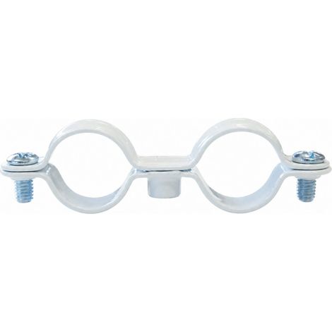 Doppio collare diametro 16 mm, rivestimento in rilsan bianco, 50 pezzi