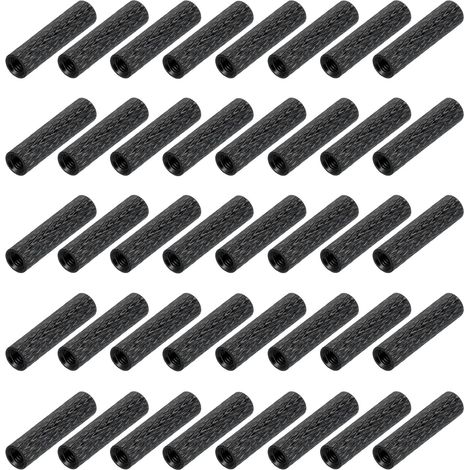 100Pcs M3 x 22mm Entretoise Moleté Aluminium Boulon Manchon Noir (1/5)