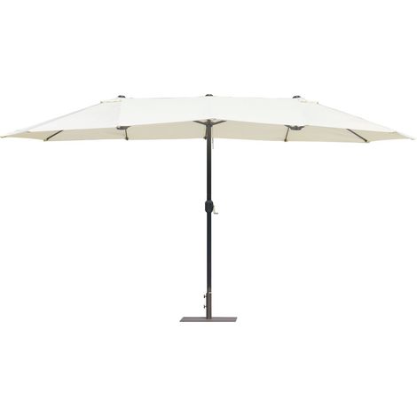 Parasol ovale 4,5x2,7 mètres avec structure en aluminium et toile de couverture Ecrù - Recanati