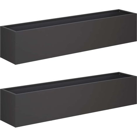 Garten-Pflanzgefäß 2 stk. Schwarz 100 x 20 x 20 cm vidaXL