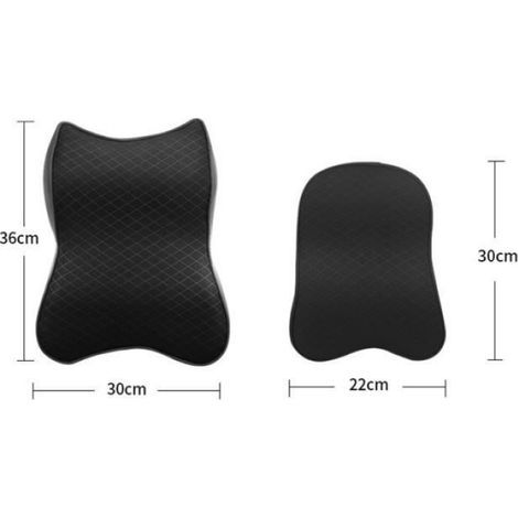 Coussin Appui-tete Voiture - Mousse Memoire - 36x30 Cm - Pour Siege Conducteur Et Passager - 1 Unite (1/4)