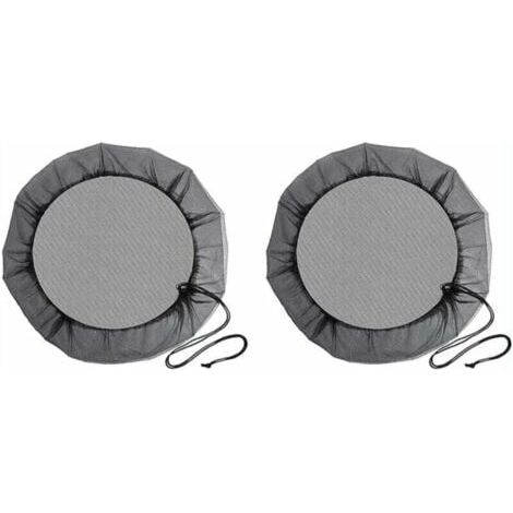 Filet de baril de pluie de diamètre 80 cm, 2 pièces filet de protection avec cordon de serrage, couverture anti-moustiques et animaux pour collecteur d'eau de pluie (1/4)