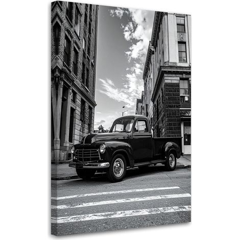 Bilder Schwarzer Pickup-Truck geparkt auf einer Straße in Havanna Kuba 40x60 (1/5)