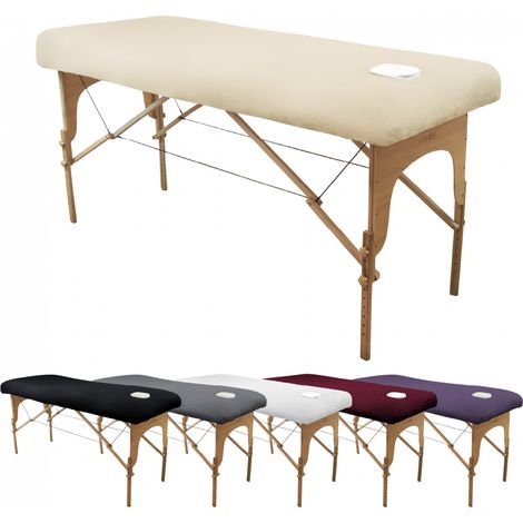 Drap housse de protection en éponge pour table de massage - Confort Plus - Beige - Vivezen