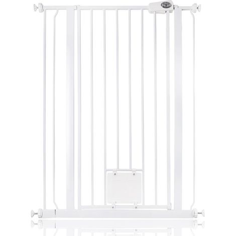 Bettacare Barrière Pour Chien Avec Trappe Verrouillable, 81,4cm - 89cm, Hauteur 104cm, Couleur Blanc (1/4)
