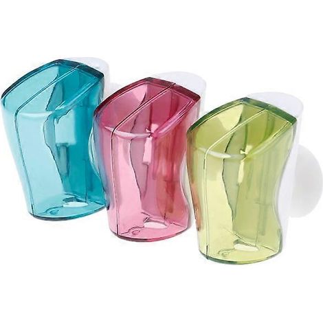 Lot de 3 supports pour brosses à dents anti-poussière à ventouse murale