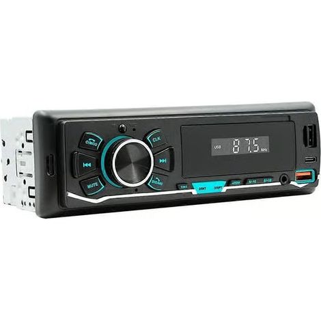 Autoradio MP3 avec Bluetooth, radio FM, double port USB Type-C, lecteur de carte TF, entrée auxiliaire, assistant vocal, enregistreur audio intégré (1/5)