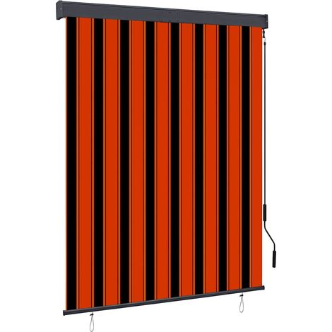 Store enrouleur extérieur 140 x 250 cm orange et marron