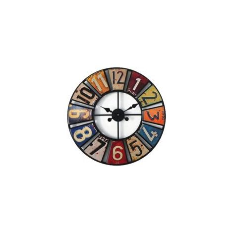 QORVA-Grande horloge murale de jardin extérieure, horloge de jardin ronde antique autocollante avec cadran ouvert, horloge extérieure étanche en métal pour Inte（12 pouces）
