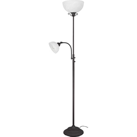 Lampadaire, Country 1xE27, max.100,0 W 1xE14, max.40,0 W Verre, Albâtre, Corps: Métal, Rouille L:30,0cm, H:184,0cm, P:48,0cm Interrupteur,IP20,Sans illuminant (1/5)