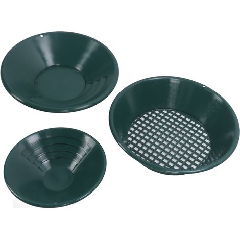 Kit de 3 batées à orpaillage en plastique ABS, outils de prospection d'or ronds et manuels (1/5)