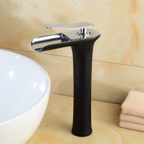 Nordischer Einhebel-Waschbeckenmischer aus massivem Messing, hochglänzendes schwarzes und silbernes Modell, für Aufsatz- oder Unterputzwaschbecken, Badezimmer, 1 Stück-lsw