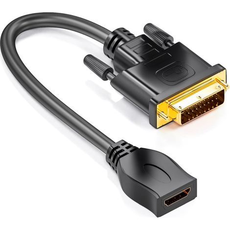 DVI to HDMI Adapter, Gold Plated Connector, 1080p Resolution, For PC TV Projector (1/5)