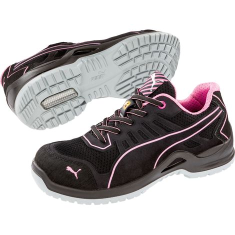 Chaussures de sécurité femme S1P ESD Puma Fuse TC basses noir/rose 37