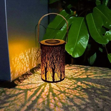 Outdoor Solar Lantern, Waterproof Garden Solar Lantern, Hanging Lamp, Rechargeable Wireless Lantern, Hanging Light, Decorative Lighting for Patio, Hallway, Driveway, Christmas - White (1/4)