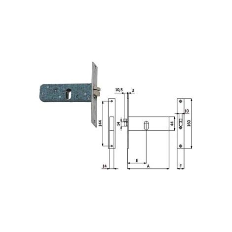 ELETTROSERRATURA DA INFILARE PER FASCE MM.44 H 399  mm.60 SX (399)    OMEC