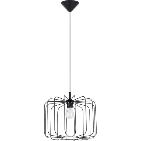 Lámpara colgante Skaar negro acero 1xE27 34.5cm Sollux (1/3)