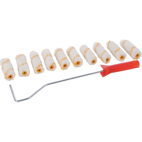 Silverline – Monture de rouleau avec 10 manchons 100 mm – Monture en métal zinguée – Pour travaux en milieu humide – Compatible avec rouleaux standard (1/5)