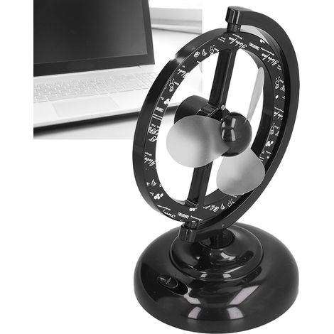 Ventilateur rotatif USB, alimenté par batterie, compact et léger, flux d'air puissant, rotation libre à 90°. (1/5)