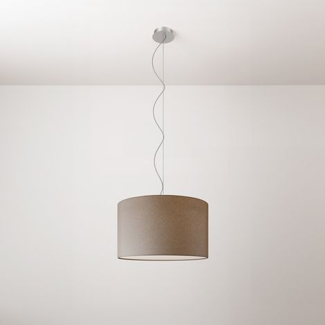 creative cables - Lampada a sospensione con paralume in tessuto Cilindro Small - Made in Italy (1/4)