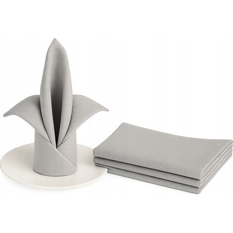 Bankett-Serviette 50 x 50 cm, glatter Stoff, 180 g/m², grau