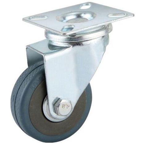 Tigrezy Roulettes Pivotantes pour Meubles (Lot de 4) - Roulette Meuble de 72 mm avec Roues en Caoutchouc, Freins et Plaques en Métal - Roulettes pour Meubles, Chariots et Usage Industriel(sans vis)