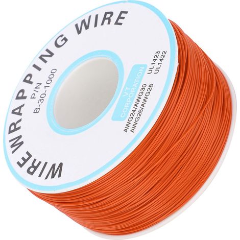 Câble de Circuit Imprimé Monobrin en Cuivre Électrique - Fil Orange pour Connexions