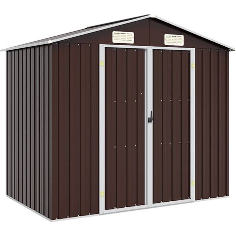 Capanno da Giardino Marrone 205x129x183 cm in Acciaio Zincato vidaXL (1/5)
