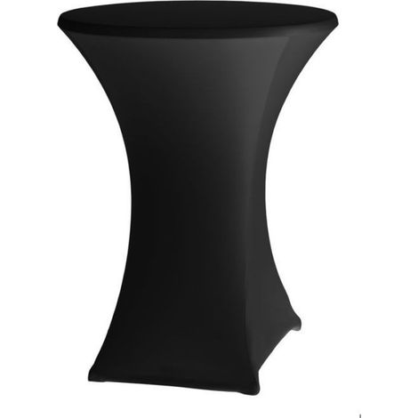 Housse Pour Table Haute - Diamètre 800-850 mm - Hauteur 1050-1150 mm - Polyester Élasthanne - Noir - Unité (1/2)